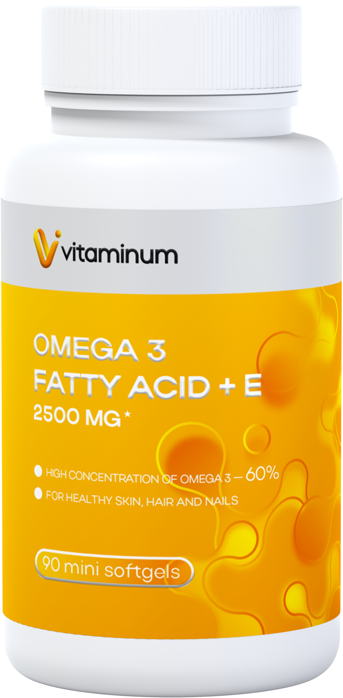  Vitaminum ОМЕГА 3 60% + витамин Е (2500 MG*) 90 капсул 700 мг   в Рязани