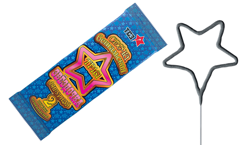  Бенгальские свечи фигурные 2 шт "Звездочка"  в Рязани